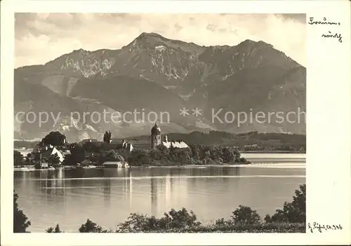 Frauenwoerth Chiemsee Panorama Kat. Chiemsee