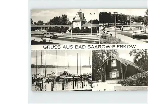 Pieskow Bad Saarow Bahnhof Promenade Erich Weinert Platz Maxim Gorki Gedenkstaette Scharmuetzelsee Segelboot Kat. Bad Saarow Pieskow