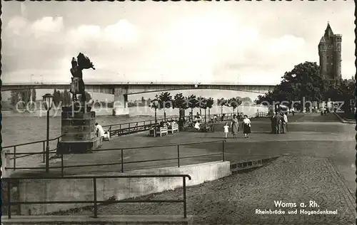 Worms Rhein Rheinbruecke Hagendenkmal Kat. Worms