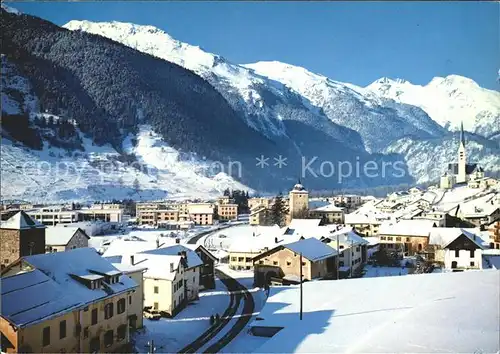 Zernez GR Eingangstor zum Schweizer Nationalpark Winterpanorama Kat. Zernez