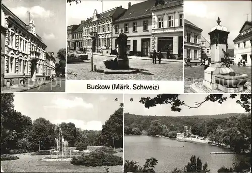 Buckow Maerkische Schweiz Rathaus Markt Brunnen Schermuetzelsee Kat. Buckow Maerkische Schweiz