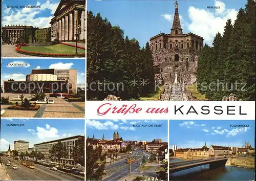 Kassel Schloss Wilhelmshoehe Staatstheater Staendeplatz Fuldabruecke Kat. Kassel