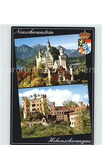 Hohenschwangau Schloss Neuschwanstein Koenigsschloesser Herbststimmung Alpen Kat. Schwangau