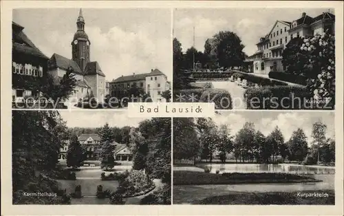 Bad Lausick Hauptstr Kurhotel Kurmittelhaus Kurparkteich Kat. Bad Lausick