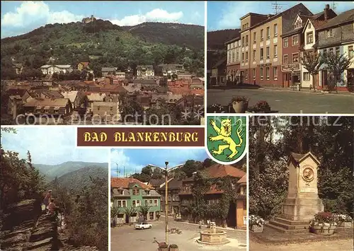 Bad Blankenburg Burgruine Greifenstein FDGB Erholungsheim Goldener Loewe Griesbachfelsen Markt Froebel Denkmal Kat. Bad Blankenburg