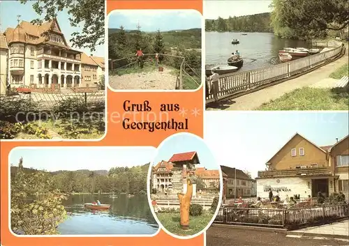 Georgenthal Klingenthal Hotel Deutscher Hof Schwabhaeuser Kopf Hammerteich FDGB Erholungsheim Thueringer Wald Kat. Klingenthal Sachsen