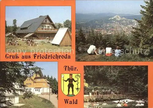 Friedrichroda Heuberghaus am Rennsteig Adolphsblick Spiessberghaus Bergtheater Kat. Friedrichroda