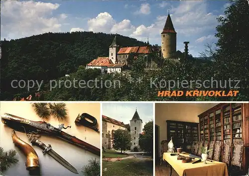 Hrad Krivoklat Expozice Lovecke zbrane Prvni nadvori s Prochoditou vezi Fuerstenberska knihovna