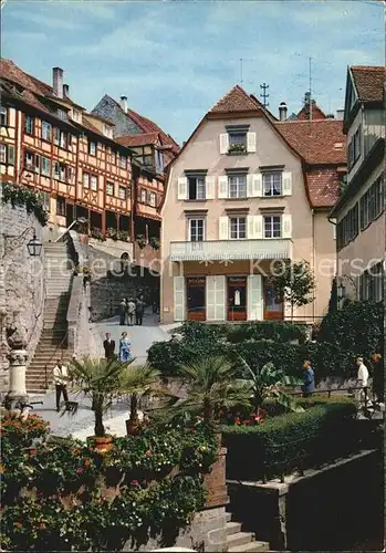 Meersburg Bodensee Steigstrasse beim Baerenbrunnen Kat. Meersburg