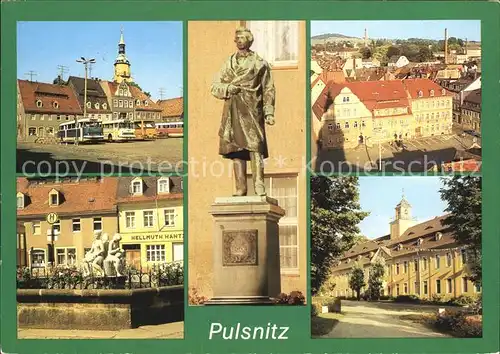 Pulsnitz Sachsen Marktbrunnen Platz der Befreiung Denkmal Kat. Pulsnitz