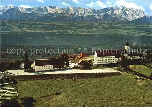 Hohenpeissenberg Fliegeraufnahme auf das Ammergebirge und Zugspitze Kat. Hohenpeissenberg