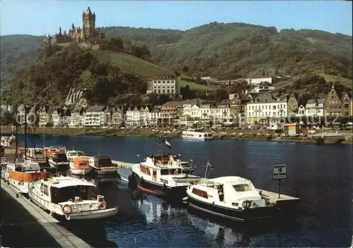 Cochem Mosel Bootshafen mit Burg Reichsburg Kat. Cochem