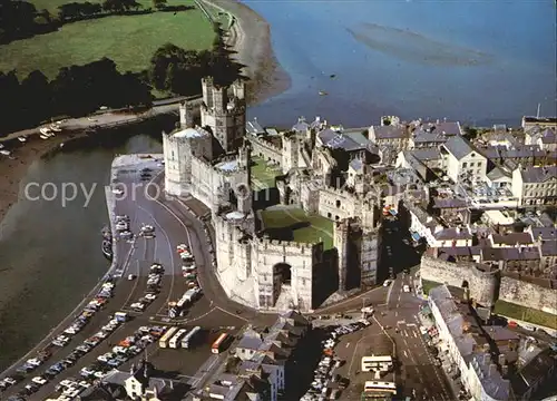 Gwynedd Wales Caernarvon Castle aerial view Kat. Gwynedd