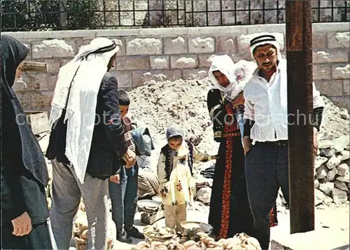 Jerusalem Yerushalayim Idylle aan de Herodespoort Herodestor Kat. Israel