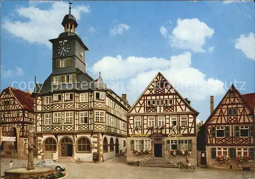 Heppenheim Bergstrasse Gasthaus Zum Goldenen Engel Fachwerkhaeuser Brunnen Kat. Heppenheim (Bergstrasse)