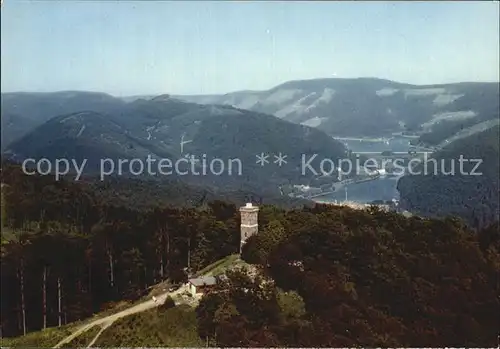 Bad Lauterberg Bismarckturm mit Odertalsperre  Kat. Bad Lauterberg im Harz