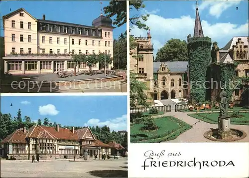 Friedrichroda FDGB Erholungsheim Hermann Danz Schloss und Bahnhof Reinhardsbrunn Kat. Friedrichroda