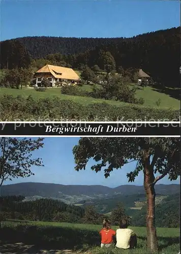 Oberharmersbach Bergwirtschaft Durben Panorama Schwarzwald Kat. Oberharmersbach