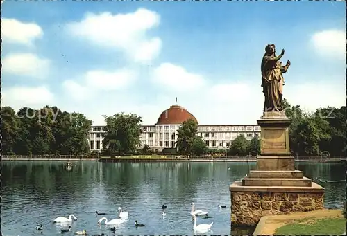 Bremen Parkhotel See Schwaene Statue Kat. Bremen