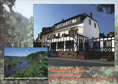 Ellenz Gasthaus Koenen Panorama Moseltal Weinberge Kat. Ellenz Poltersdorf