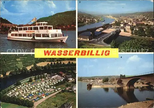 Wasserbillig MS Princesse Marie Astrid vue generale Camping La Sure et la Moselle Pont Kat. Luxemburg