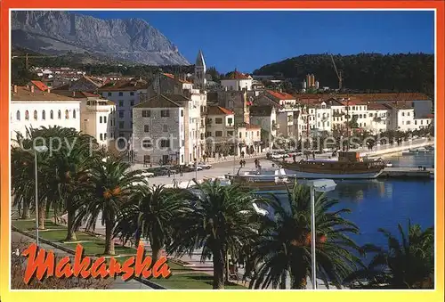 Makarska Dalmatien Uferpromenade Hafen Palmen Kat. Kroatien