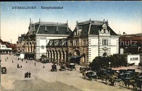 Duesseldorf Hauptbahnhof Pferdekutschen Kat. Duesseldorf