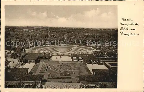 Essen Ruhr Fliegeraufnahme Grugapark mit Grugaturm Kat. Essen