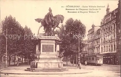 Duesseldorf Kaiser Wilhelm Denkmal Strassenbahn Kat. Duesseldorf