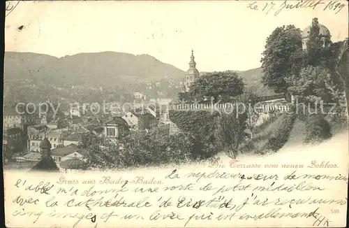 Baden Baden Terrasse vom neuen Schloss Kat. Baden Baden