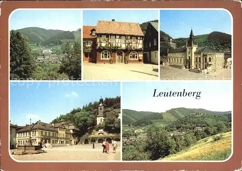 Leutenberg Thueringen Panorama aeltestes Haus Rathaus Markt Friedensburg Kat. Leutenberg