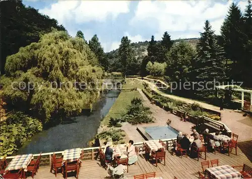 Manderscheid Eifel Hotel Cafe Heidsmuehle Terrasse Kat. Manderscheid