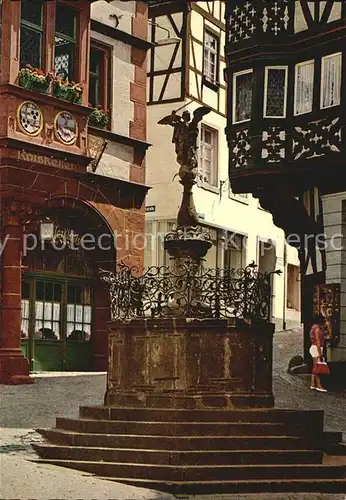 Bernkastel Kues Rathaus mit St Michael Brunnen Kat. Bernkastel Kues