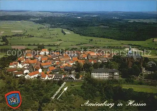 Amoeneburg Restaurant Cafe Schlossgaststaette Lahntal Ohmtal Fliegeraufnahme Kat. Amoeneburg