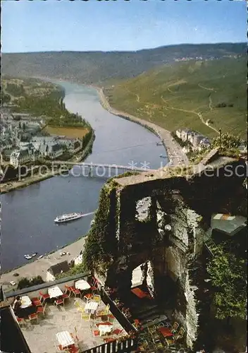 Bernkastel Kues Blick ins Moseltal Gaststaette Burgruine Landshut Kat. Bernkastel Kues