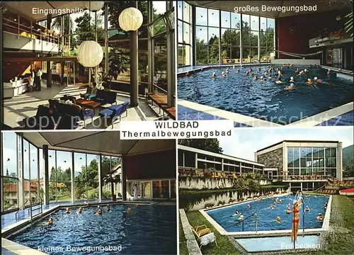 Wildbad Schwarzwald Thermalbewegungsbad Eingangshalle grosses  und kleines Bewegungsbad Aussenbecken Kat. Bad Wildbad