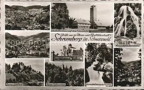 Schramberg Total Gedaechtnishaus Fohrenbuehl Wasserfall Bernecktal Ruine Schilteck Ruine Falkenstein Wasserfall im Lauterbachtal Kat. Schramberg