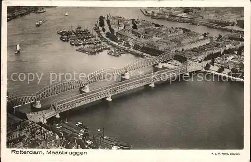 Rotterdam Maasbruggen Fliegeraufnahme Kat. Rotterdam