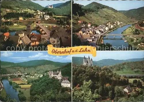 Obernhof Lahn Panorama Lahnpartie Schloss Kat. Obernhof