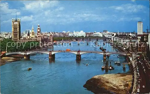 London Lambeth Bridge Houses of Parliament and River Thames Kat. City of London