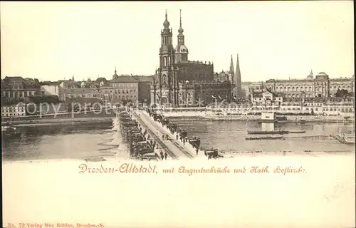 Dresden Altstadt Augustusbr?cke Katholische Hofkirche Kat. Dresden Elbe