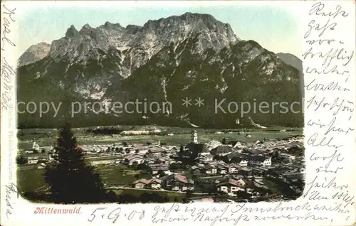 Mittenwald Bayern Panorama Kat. Mittenwald