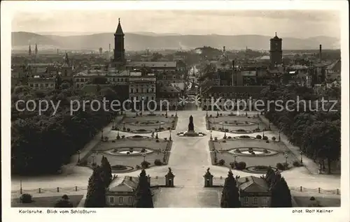 Karlsruhe Baden Blick vom Schlossturm