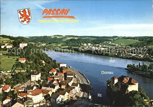 Passau Ilzstadt Dreifluessestadt Inn Donau Ilz Kat. Passau