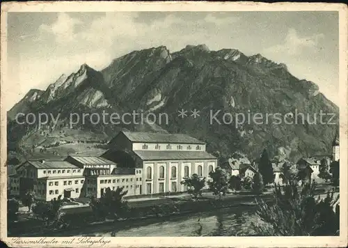 Oberammergau Passionstheater mit Labergebirge Kat. Oberammergau