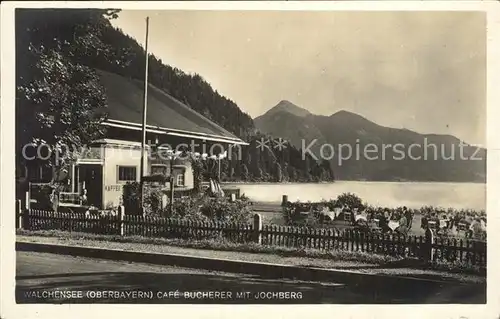 Walchensee Cafe Bucherer mit Jochberg Kat. Kochel a.See