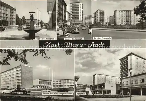 Karl Marx Stadt Klosterstrasse Poststrasse Rosenhof Kat. Chemnitz