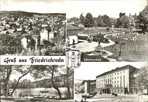 Friedrichsroda Ferienheim Walter Ulbricht Schwimmbad Gondelteich Kat. Friedrichsroda