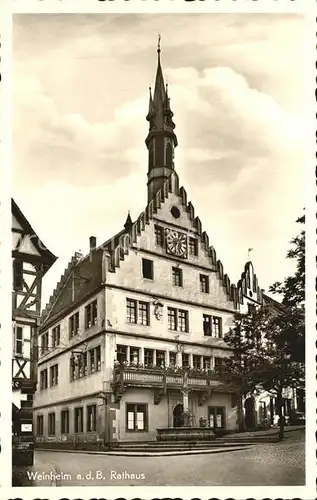 Weinheim Bergstrasse Rathaus Giebel Kat. Weinheim