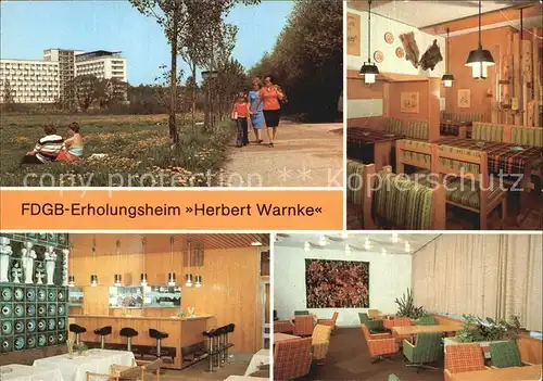 Klink Waren FDGB Erholungsheim Herbert Warnke Jaegerzimmer Dachcafe Klubraum Kat. Klink Waren